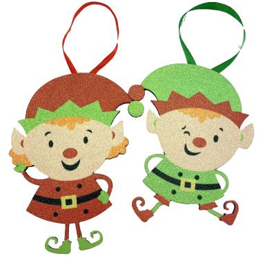 China 2022 New Design 2022 Christmas Party Car Party Wall Felt Ornament Elf Christmas Tree Hanging Decoration for sale