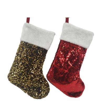 China 2022 New Character Christmas Home Decorations Supplies Sublimation Christmas Sequins Candy Stockings for sale