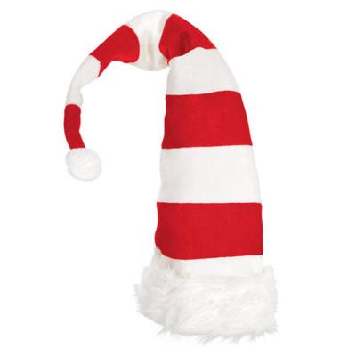 China 2022 New Funny Character Christmas Party LED Santa Hats Long Striped Felt Plush Elf Hat Holiday Theme Gifts for sale