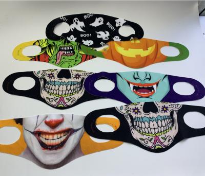 China 2022 New Arrival Latex Halloween Face Sheet Mask Wholesale Funny 3D Skeleton And Pumpkin Designs for sale