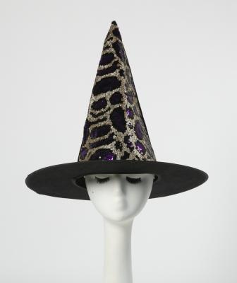 China Custom Printed 100% Polyester Goods High Demand Polyester Carnival Festival Party Uniform Witch Hat for sale