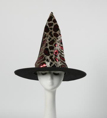 China Innovative Halloween Decoration Carnival Cone Custom Printed 100% Polyester Products Witch Hat for sale