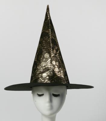 China Custom Printed 100% Halloween Unique Decoration Polyester Products Witch Carnival Party Festival Hat for sale