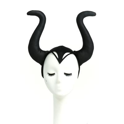 China Fashion Personalized Halloween Hair Accessories Black Devil Horn Headband For Party for sale