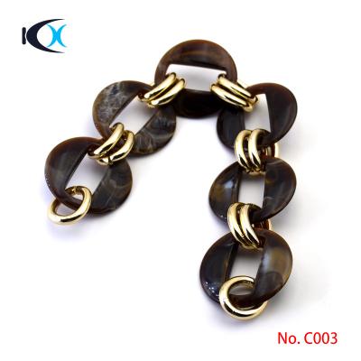 China Eco - Friendly Plastic Resin Handle Link Oval Handbag Chain for sale