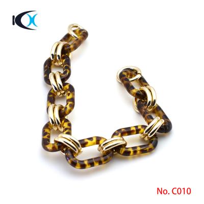 China Eco - Friendly Necklace Acrylic Mix Metal Handles Bag Chain For Handbag Decoration for sale