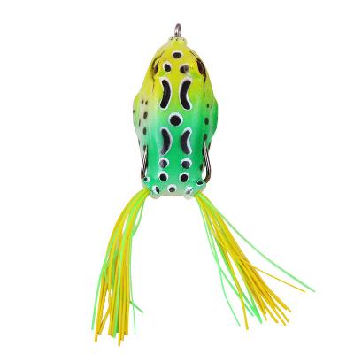 China Wholesale Hot Selling 12g 6.5cm Rubber Frog Lures Soft Baits With Double Hook Barb For Saltwater Freshwater Fishing for sale