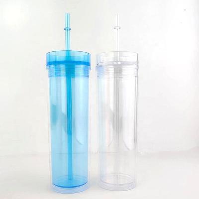 China Acrylic Skinny Tumbler Slimming Cup , Large Capacity Cup Business 16OZ Plastic Tumbler for sale