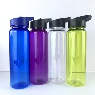 China Customized 700ML Sustainable Sports Wholesale Plastic Drinking Clear Water Bottles With Straw And Handle for sale