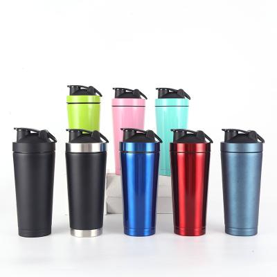 China 750ml Large Capacity Shaker Bottle Gym Shaker Bottle Protein Stainless Steel Bottle for sale