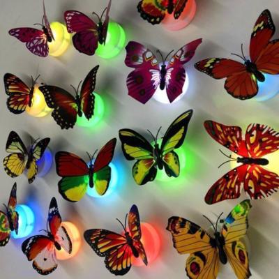 China Wholesale Modern Led Night Light Children Wall Decor 3D Small Butterfly Night Light Home for sale