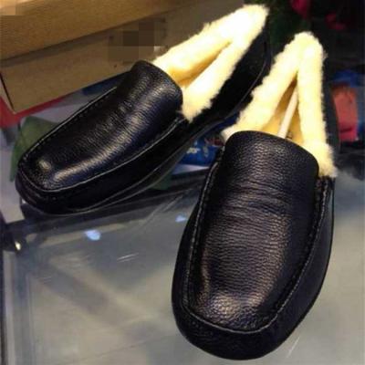 China Flat Snow Boots Winter Shoes Sheepskin Wool Moccasin-gommino Men Shoes for sale