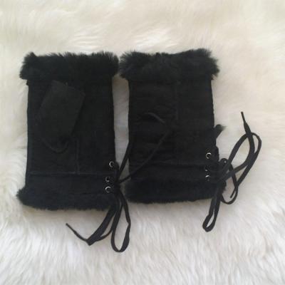 China hot sale genuine leather cheap leather gloves/ladies leather gloves/real lamb fur leather gloves for sale