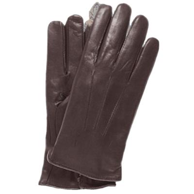 China Heat 2021 Cute Women's Brown Short Fingered Sheepskin Leather Gloves for sale