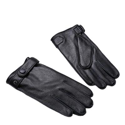 China Simply 2021 New Fashion High Quality Real Fur Gloves Men Touch Screen Leather Gloves for sale