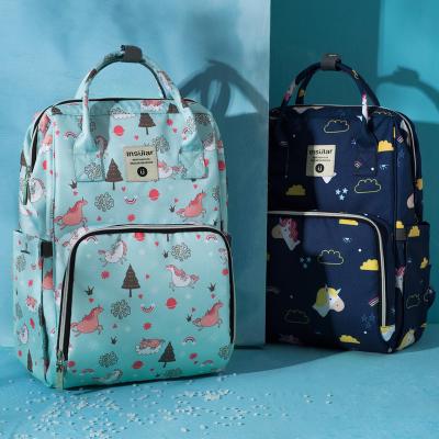 China Cute Water Resistant Cartoon Travel Diaper Bag Diaper Care Island Backpack for Mom Baby Care Stroller Baby Stuff Organizer for sale