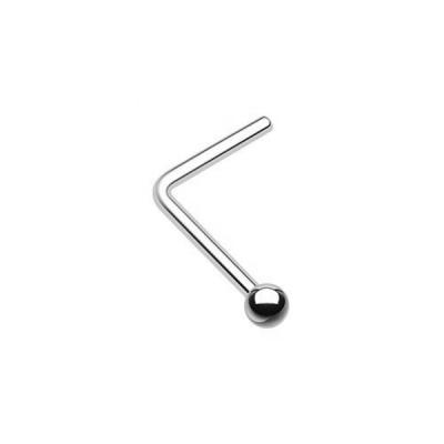 China Fashion TRENDY Nose Jewelry Stainless Steel Nose Screw Piercing L Shaped Stud With Ball for sale