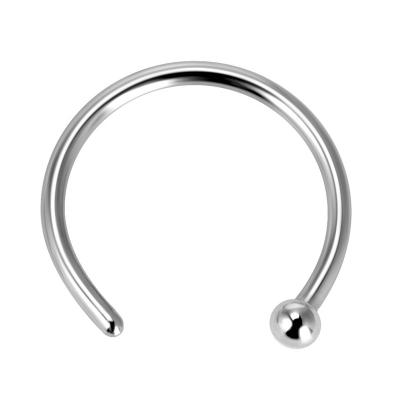 China FASHIONABLE Wholesale Jewelry 20g Stainless Steel Nose Ring Piercing Circle With Ball for sale