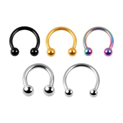 China FASHIONABLE Hot Selling Stainless Steel Jewelry Piercing Horseshoe Barbell With Balls for sale