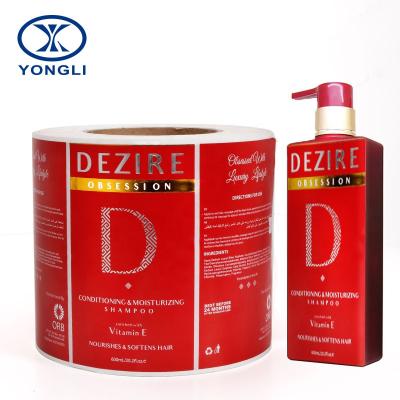 China Waterproof High Quality Custom Adhesive Sticker For Plastic Vinyl Shampoo Bottle Hair Oil Private Labels for sale