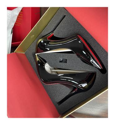 China Breathable Red Women's Designer High Heel Bottoms Luxury Party Wedding Glitter Pumps for sale