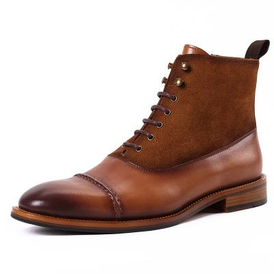 China Waterproof High Custom Italian Chelsea Western Genuine Leather Boots For Men for sale