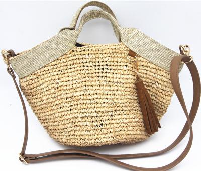 China Fashion factory price high quality woven tote handbags raffia and straw hook paper bags for sale