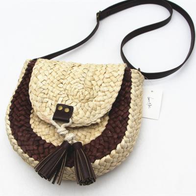 China Fashion New Style Tassels Corn Straw Hand - Woven Cross - Body Beach Bag Clutch Bag Wholesale for sale