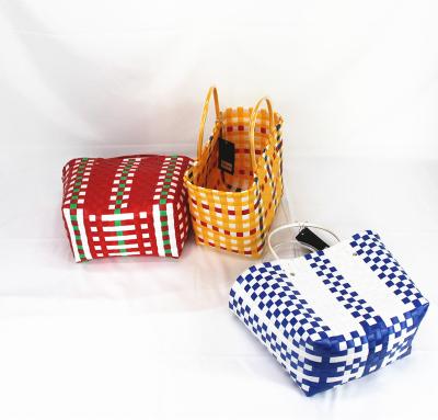 China Newest Fashinable Cheap Hot Sale PP Basket Women Handwoven Handbag for sale