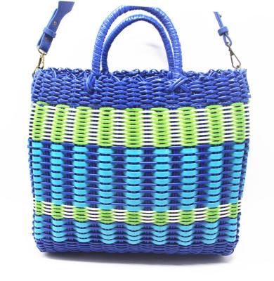 China 2020 new fashion style pe woven basket women handbag for sale