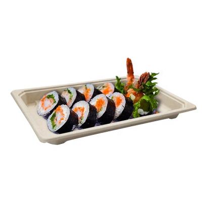 China Food Most Popular Sushi Takeout Box Paper Pulp Disposable Takeout Food Packaging for sale