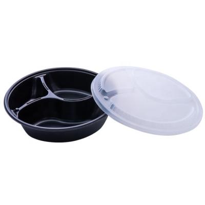 China Materials Microwavable Round Plastic Food Container Box Food Grade Disposable Food Grade Container With Lid for sale