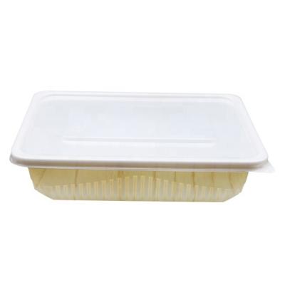 China 100% Reusable Plastic Food Grade Materials Disposable Box Takeout Food Container Plastic Bento Trays With Lid for sale