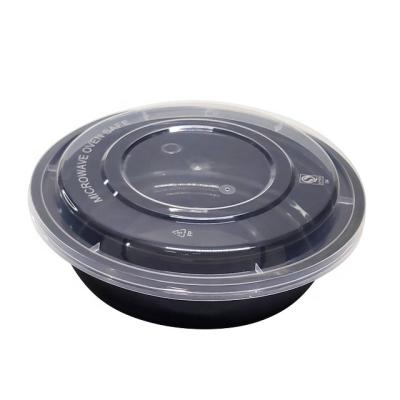 China Freezer Round 700ml Plastic Disposable Disposable Hot Soup Microwave and Disposable Hot Soup Bowl Round 700ml Bento Box Cup With Lid for sale