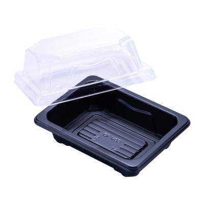 China Disposable Plastic Sushi Box With Lid Customized Logo Printing Wholesale Sushi Container for sale