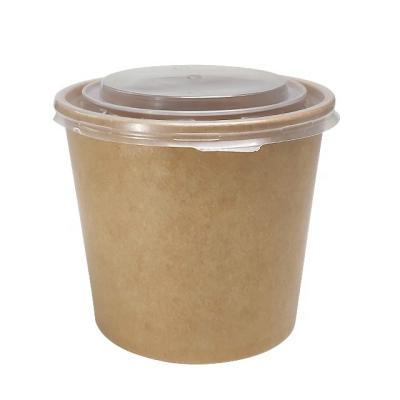 China Eco-friendly Biodegradable Disposable Deli Kraft Paper Rolls PE Liner Microwave Serving Bowls and Freezer Safe Food for sale