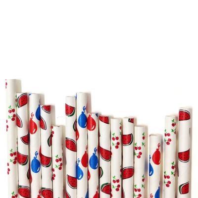 China Eco-friendly Paprt 6mm Biodegradable Drinking Straw Waterproof Milk Coffee Paper Straw for sale