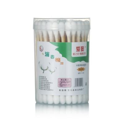 China China Eco-friendly 100% cottons swabs box bamboo stick cotton swabs organic facial cosmetic bud packing box with low price for sale