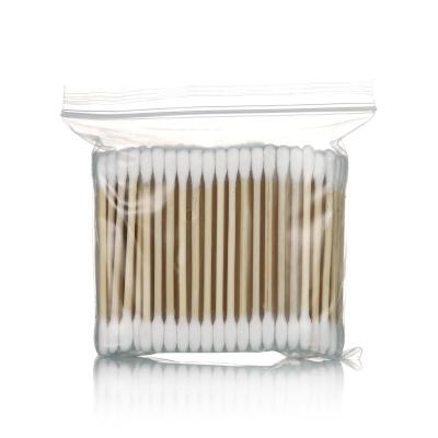 China 100% Eco-friendly Natural 180 Pcs Bamboo Wooden Cotton Pads Cotton Buds Sticks Swab Manufacturers in China OEM for sale