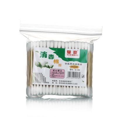 China 100% Factory Price Eco-friendly 180 Pcs Eco Friendly Wooden Stick Cotton Buds Scalp Care Ear Cotton Pad For Baby OEM for sale