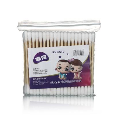 China 100% eco-friendly factory custom disposable cotton buds in plastic bag hotel use bamboo stick cotton bud swabs made in china for sale