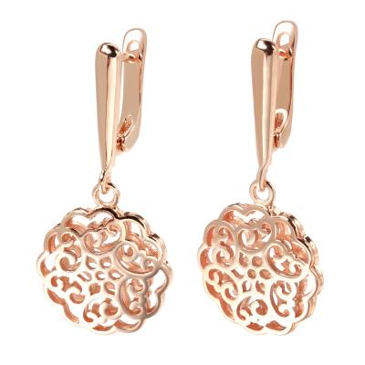 China CLASSIC Rose Gold Openwork Floral Botanical jewelry set beautiful flower of life earrings around fine jewelry for sale