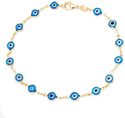 China Box Chain Barzel 18k Gold Plated Ev*il Eye Anklet Bracelet for sale