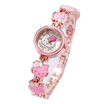 China Fashion Lovely Children's Fashion KT News Day/Date Cat Watch Women's Watch Women's Electronic Quartz Watch Steel Band Watch Band Watch for sale