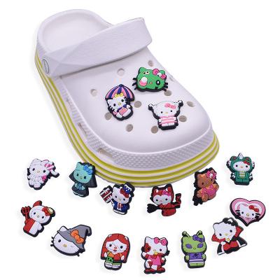 China Sale Hoop Charm Hello Kitty Proud Family Shoe Charm for Cartoon Penny Proud Croc Shoe Shoe Decoration Pins for Kids Gift for sale