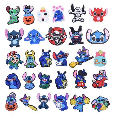 China Clog Charm Wholesale 2022 New Custom Blue Dog PVC Shoe Charm Cartoon Figure Anime Croc Buckles Shoe Charms Decorations for sale