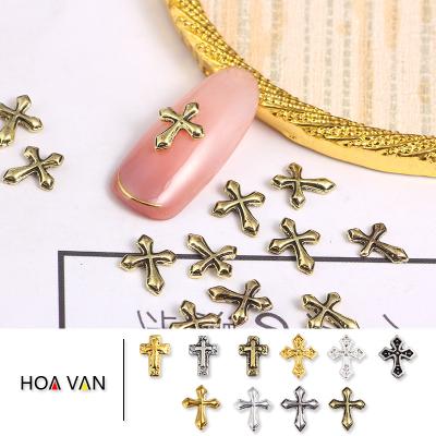 China Wholesale nail accessories metal rivets retro gold and silver antique copper accessories 03011 Japanese alloy crow heart nail set for sale