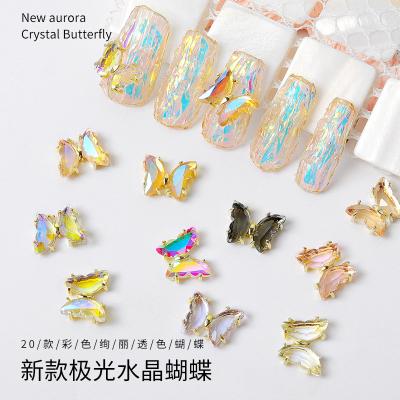 China New Luxury Nail Art Rhinestones Butterfly Decoration Nail Art Rhinestones Wholesale 3D Butterfly Nail Charm Resin Rhinestones for sale