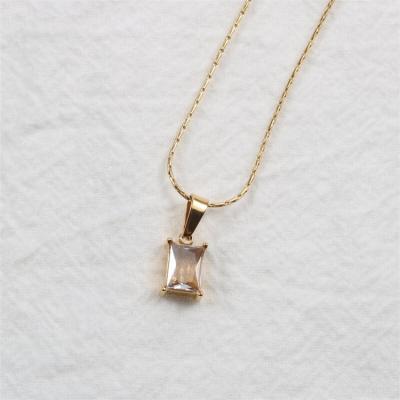 China New TRENDY Steel Geometric 18k Gold Plated Wedding Gift Engagement Pendants Jewelry Trendy Necklace for sale