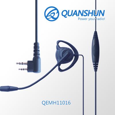 China Ear Hook Call Center D Shape Hands Walkie Talkie Earphone Free Combine PTT/Mic for sale